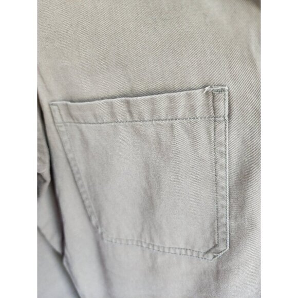 Aerie | Dark Olive Green Long Sleeve Button Front Jumpsuit Cinched Tie Waist Med - Picture 4 of 7